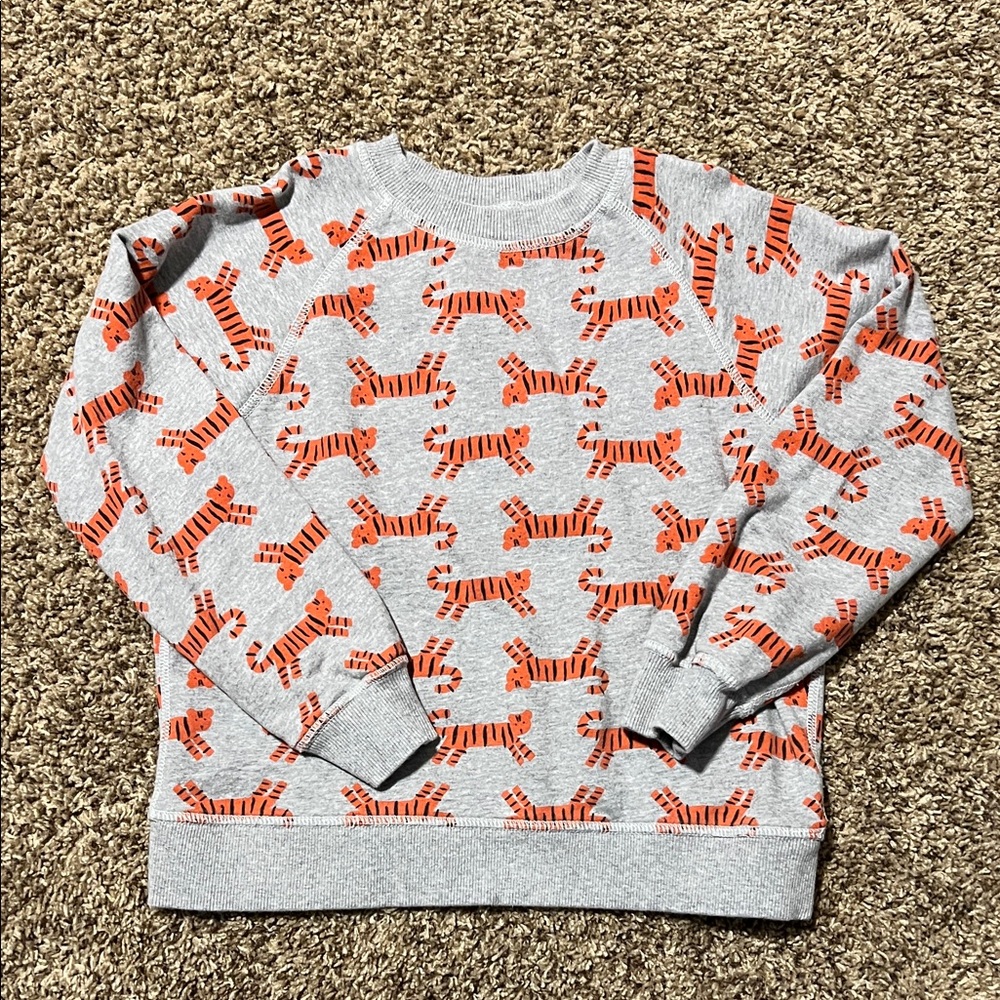 Hanna Andersson Gray and Orange Tiger Sweatshirt